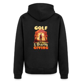 Golf de Thanksgiving Golf Et Remerciements - Veste à capuche bio Premium Unisexe - noir - Dos - Nico (187cm)
