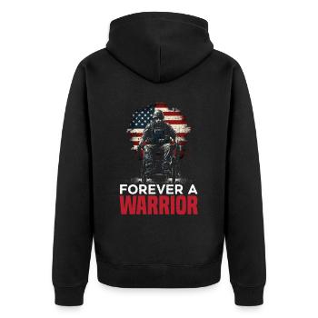 Ancien combattant handicapé militaire soldat de l’armée des États-Unis - Veste à capuche bio Premium Unisexe - noir - Dos - Nico (187cm)