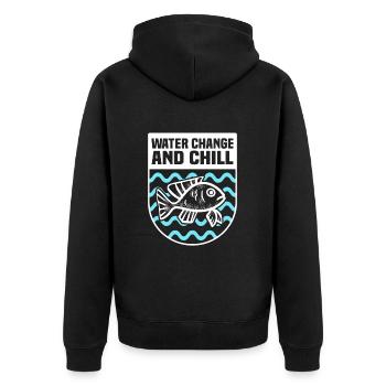 Water change and chill Aquarist Fish Lovers - Unisex Premium Organic Zip Hoodie - black - Back - Nico (187cm)