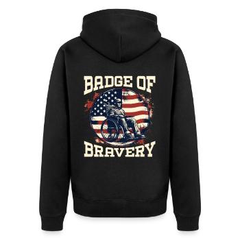 Ancien combattant handicapé militaire soldat de l’armée des États-Unis - Veste à capuche bio Premium Unisexe - noir - Dos - Nico (187cm)