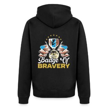 Ancien combattant handicapé militaire soldat de l’armée des États-Unis - Veste à capuche bio Premium Unisexe - noir - Dos - Nico (187cm)