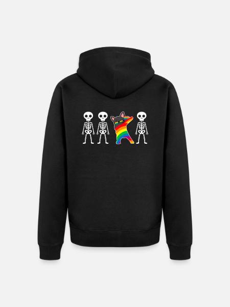 Furry Fandom Fursona Fursuit LGBTQ Rainbow - Premium økologisk unisex-hettejakke - svart