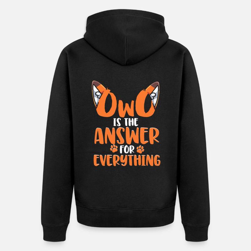 Furry Fandom Fursona Fox - Veste à capuche bio Premium Unisexe - noir