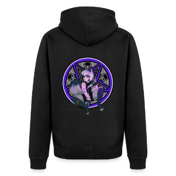 Furry Fandom Fursona Fursuit Fox Pentagram - Unisex Premium Organic Zip Hoodie - black - Back - Nico (187cm)