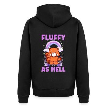 Furry Fandom Fursona Fursuit Fox - Unisex Premium Organic Zip Hoodie - black - Back - Nico (187cm)