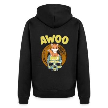 Furry Fandom Fursona Fursuit Fox - Unisex Premium Organic Zip Hoodie - black - Back - Nico (187cm)