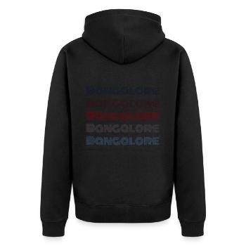 Vintage India Stadt - Retro Bangalore - Unisex Premium Bio Zip Hoodie - Schwarz - Hinten - Nico (187cm)
