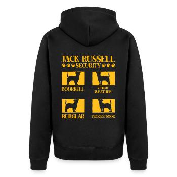 Jack Russell Security - Unisex Premium Bio Zip Hoodie - Schwarz - Hinten - Nico (187cm)