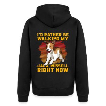 Je préfère promener mon Jack Russell en ce moment - Veste à capuche bio Premium Unisexe - noir - Dos - Nico (187cm)
