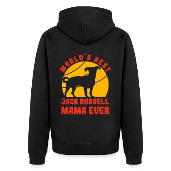 World's best Jack Russell Mama ever - Unisex Premium Bio Zip Hoodie - Schwarz - Hinten - Nico (187cm)