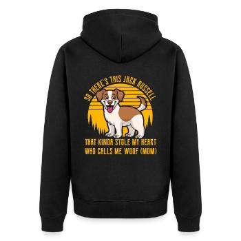 Jack Russell Terrier - Unisex Premium Bio Zip Hoodie - Schwarz - Hinten - Nico (187cm)
