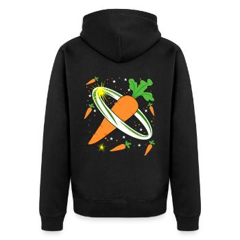 Carrot in Space Carrots - Unisex Premium Organic Zip Hoodie - black - Back - Nico (187cm)