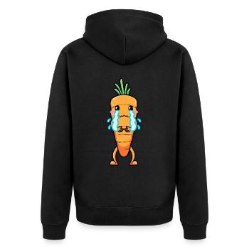 Carotte, Émoticône, Légume, Végétalien, Végétarien - Veste à capuche bio Premium Unisexe - noir - Dos - Nico (187cm)