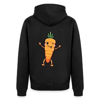 Carotte, Émoticône, Légume, Végétalien, Végétarien - Veste à capuche bio Premium Unisexe - noir - Dos - Nico (187cm)