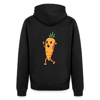 Carotte, Émoticône, Légume, Végétalien, Végétarien - Veste à capuche bio Premium Unisexe - noir - Dos - Nico (187cm)