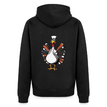 Dankbar Gesegnet Frohes Thanksgiving Erntedankfest - Unisex Premium Bio Zip Hoodie - Schwarz - Hinten - Nico (187cm)