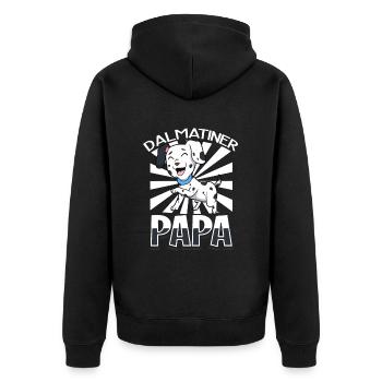 Dalmatian Papa - Dalmatian - Unisex Premium Organic Zip Hoodie - black - Back - Nico (187cm)
