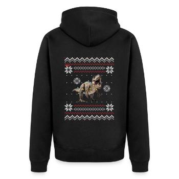Noël moche Dino Trex Weihnacht - Veste à capuche bio Premium Unisexe - noir - Dos - Nico (187cm)