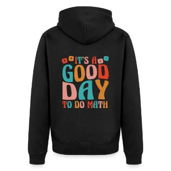Math Teacher Math Teacher Math Tutor - Unisex Premium Organic Zip Hoodie - black - Back - Nico (187cm)