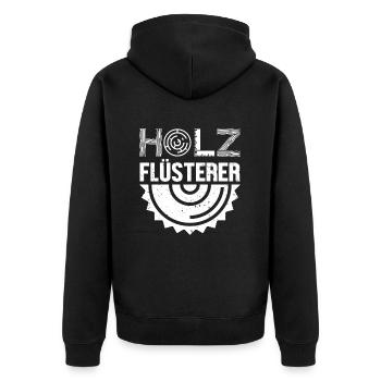 Holzflüsterer Tischler Holztechniker Carpenter - Unisex Premium Bio Zip Hoodie - Schwarz - Hinten - Nico (187cm)