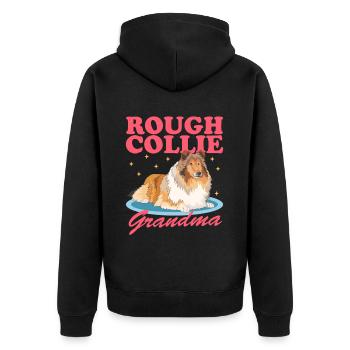 Collie Granny Rough Collies Collies Longhair Collie Cadeau - Veste à capuche bio Premium Unisexe - noir - Dos - Nico (187cm)