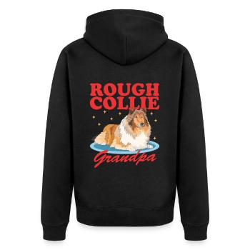 Collie Grandpa Collies Rough Collies Collie à poil long cadeau - Veste à capuche bio Premium Unisexe - noir - Dos - Nico (187cm)