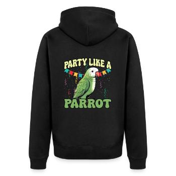 Perruche Perroquet Perroquet Propriétaire - Veste à capuche bio Premium Unisexe - noir - Dos - Nico (187cm)