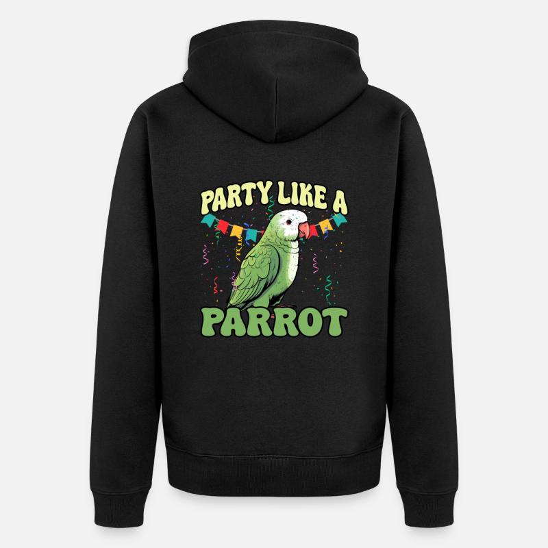 Perruche Perroquet Perroquet Propriétaire - Veste à capuche bio Premium Unisexe - noir