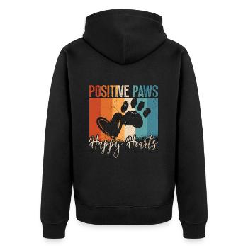 Service Dog Trainer Positive Paws Happy Dog Owner - Unisex Premium Bio Zip Hoodie - Schwarz - Hinten - Nico (187cm)