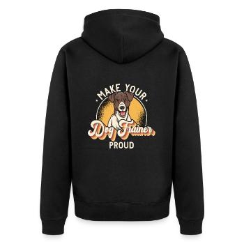 Dresseur de chiens d’assistance Faites de votre chien un amoureux de l’éducation canine - Veste à capuche bio Premium Unisexe - noir - Dos - Nico (187cm)