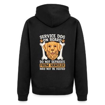 Service Dog Trainer Service Dog On Board Dog Owner - Unisex Premium Bio Zip Hoodie - Schwarz - Hinten - Nico (187cm)