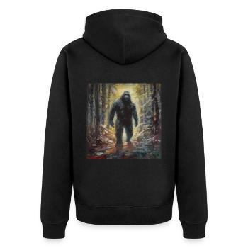 Gemälde Kunst Sasquatch Funny Graphic Acts - Unisex Premium Bio Zip Hoodie - Schwarz - Hinten - Nico (187cm)