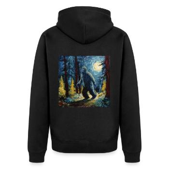 Gemälde Kunst Sasquatch Funny Graphic Acts - Unisex Premium Bio Zip Hoodie - Schwarz - Hinten - Nico (187cm)
