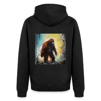 Gemälde Kunst Sasquatch Funny Graphic Acts - Unisex Premium Bio Zip Hoodie - Schwarz - Hinten - Nico (187cm)