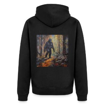 Gemälde Kunst Sasquatch Funny Graphic Acts - Unisex Premium Bio Zip Hoodie - Schwarz - Hinten - Nico (187cm)