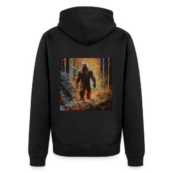Gemälde Kunst Sasquatch Funny Graphic Acts - Unisex Premium Bio Zip Hoodie - Schwarz - Hinten - Nico (187cm)