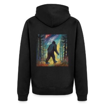 Gemälde Kunst Sasquatch Funny Graphic Acts - Unisex Premium Bio Zip Hoodie - Schwarz - Hinten - Nico (187cm)