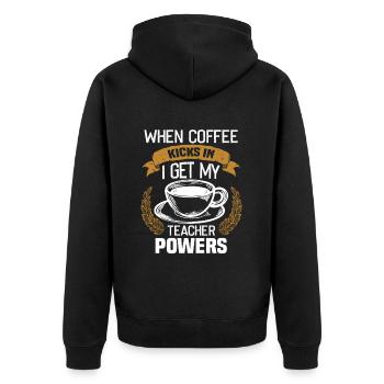 I Like Coffee Gift Ideas Coffee Lover - Unisex Premium Organic Zip Hoodie - black - Back - Nico (187cm)