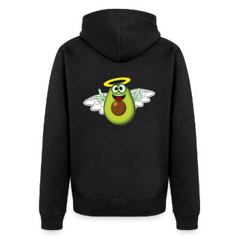 Avocado Angel Avocados - Unisex Premium Bio Zip Hoodie - Schwarz - Hinten - Nico (187cm)