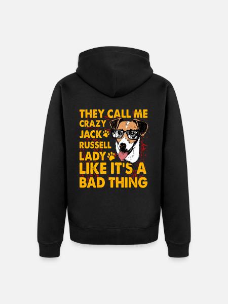 Jack Russell Funny Saying - Unisex Premium Organic Zip Hoodie - black