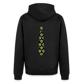 Avocado Tie with Avocados - Unisex Premium Bio Zip Hoodie - Schwarz - Hinten - Nico (187cm)