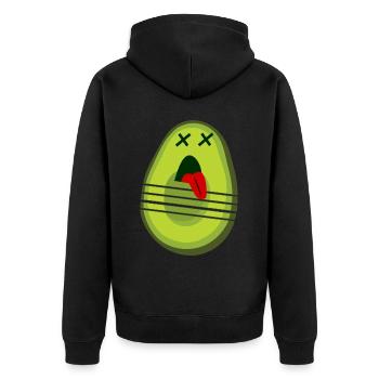 Avocado Cutting Avocados - Unisex Premium Bio Zip Hoodie - Schwarz - Hinten - Nico (187cm)