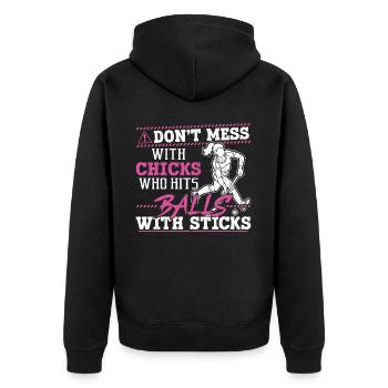 Field Hockey Adult Humor Don't - Unisex Premium Organic Zip Hoodie - black - Back - Nico (187cm)