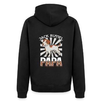 Jack Russel Dad - Jack Russel Terrier - Unisex Premium Organic Zip Hoodie - black - Back - Nico (187cm)