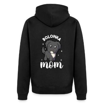 Bolonka Mom - Bolonka Zwetna - Unisex Premium Bio Zip Hoodie - Schwarz - Hinten - Nico (187cm)