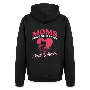 Rollstuhlfahrer Rollstuhl Behinderung Lustig - Unisex Premium Bio Zip Hoodie - Schwarz - Hinten - Nico (187cm)