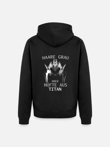 künstliche Hüfte - Unisex Premium Bio Zip Hoodie - Schwarz