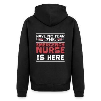 Krankenschwester Nadel Notfall Krankenschwester - Unisex Premium Bio Zip Hoodie - Schwarz - Hinten - Nico (187cm)