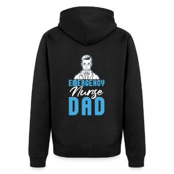 Krankenschwester Vater Notfall Krankenschwester - Unisex Premium Bio Zip Hoodie - Schwarz - Hinten - Nico (187cm)