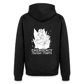Krankenschwester Mutter Notfall Krankenschwester - Unisex Premium Bio Zip Hoodie - Schwarz - Hinten - Nico (187cm)